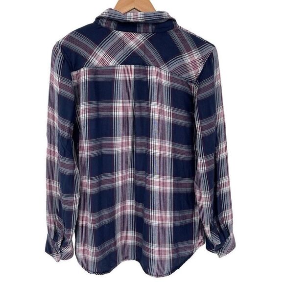 Rails Navy and Pink Plaid Button Down Shirt - Picture 3 of 6